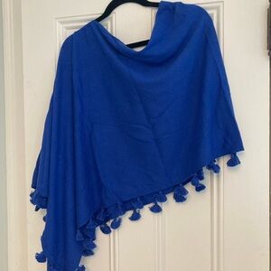NWOT — Caroline Grace cotton/cashmere Poncho/Topper
